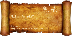 Mika Arnó névjegykártya